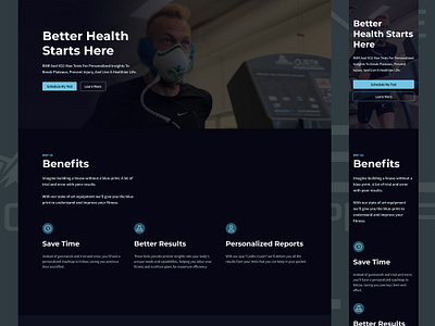 Elevate Performance Labs client project fitness landing page ui ux web design