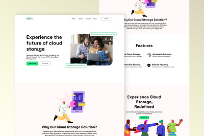Cloudflex - cloud provider landing page design cloud ui