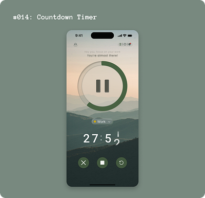 Countdown Timer | Daily UI Challenge #014 014 app appui clean countdowntimer daily014 dailyui dailyuichallenge design figma figmadesign figmauidesign mobile timer ui uidesign uiux ux uxdesign