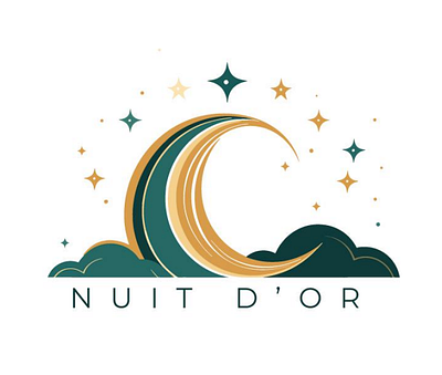 Logo : french Hotel Nuit d'or (gold night) branding design graphic design illustration illustrator logo typography vector