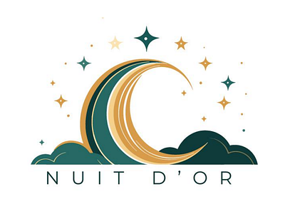 Logo : french Hotel Nuit d'or (gold night) branding design graphic design illustration illustrator logo typography vector