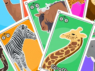 Safari Go Fish Card Game board game card game cartoon childrens book childrens illustration digital art illustration vector