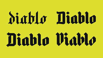 Diablo Black Letter Exploration blackletter calligraphy design diablo faces gothic graphic design handwritten lettering letters logo logotype mac miller rap rap diablo sketch typeface typography vector words