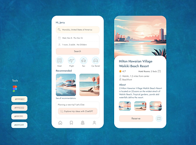 Hawaiian Dreams: Pastel Paradise booking dream graphic design guide hawaii holiday hotel island mobile design pastel tour travel travel agency travel app travel website trip ui ux ux design vacation