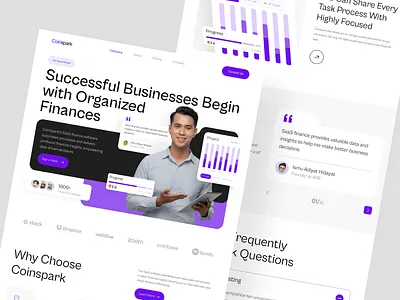 Coinspark - SaaSanding Page b2b finance finacial finance lading page finance landing page financial website finanse landing page money saas saas finance ui uiux ux web web design website