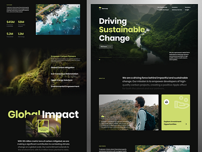 Boncap - Landing Page for Carbon Project Developers Funding carbon climate change design landingpage uidesign uiux userinterfacedesign webdesign