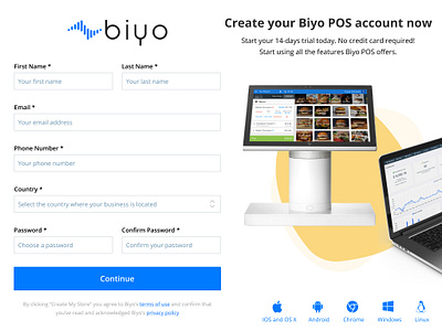 Optimizing Account Creation Process for Biyo POS dailyui dribbblers figma graphic design point of sale pos simple ui uidesign use case ux uxdesign uxdesigner webdesign