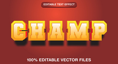 CHAMP 3d text style effect 3d 3d text effect champ champ text champion editable text champion text effect championship design editable text effect graphic design graphic style illustration vector vector text vector text mockup victory