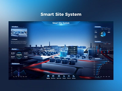 Smart System x FUI 3d dark mode data visualization digital digital artist factory fui hud interface park technological ui uiux ux