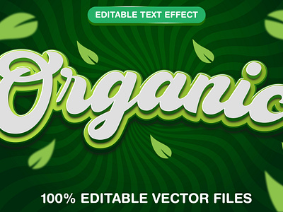 Organic 3d text style effect 3d 3d text effect branding design editable text fresh fresh food graphic design graphic style illustration leaf template text natural food nature text organic organic editable text organic food organic food text effect vector vector text vector text mockup