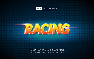 Racing 3d editable text effect - speed theme template