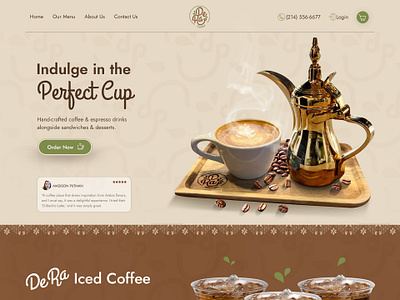 Coffee Shop Website Design coffee craft coffee icedcoffee landing page restaurant website design
