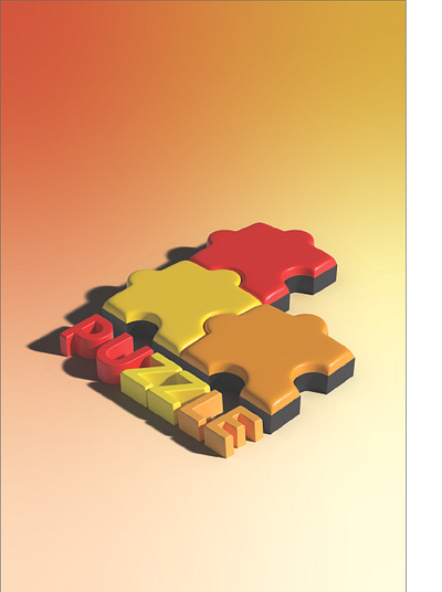 3D Puzzle Pieces 3d graphic design logo