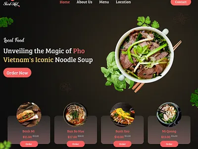 Vietnam's Local Food Website food website ui website design