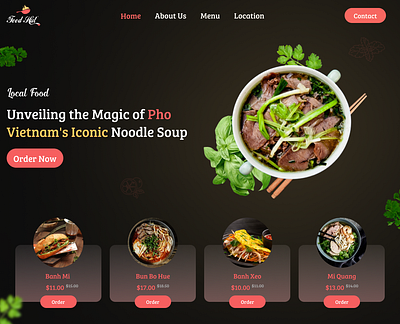 Vietnam's Local Food Website food website ui website design
