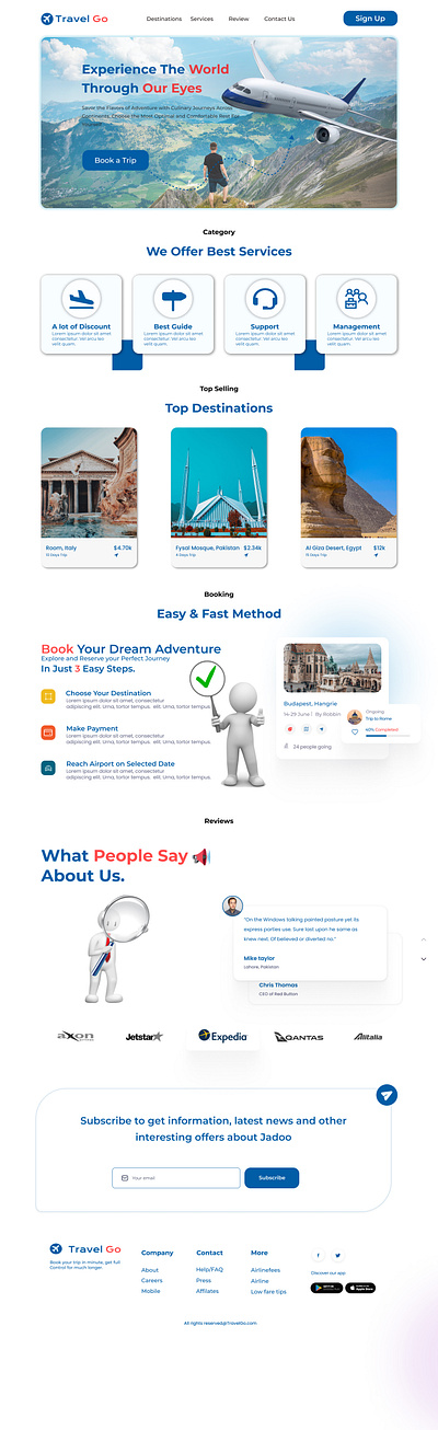 Travel Agency Landing Page UI Design agency animation design graphic design landingpage logo travel ui ux vector