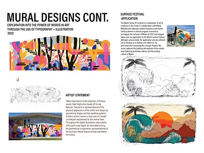 Portfolio page 3, Mural designs design illustration miami mural schoolbased surface festival