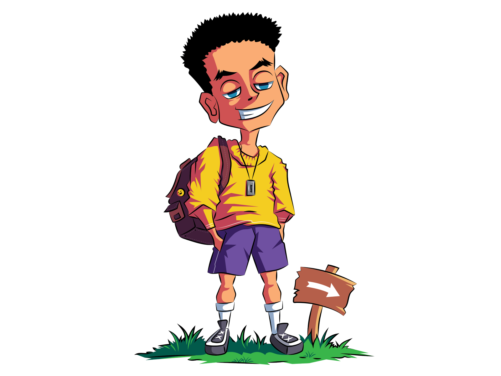 School boy art artist bag boy character design children design digital art illustration illustrator school uniform vector vector illustration western