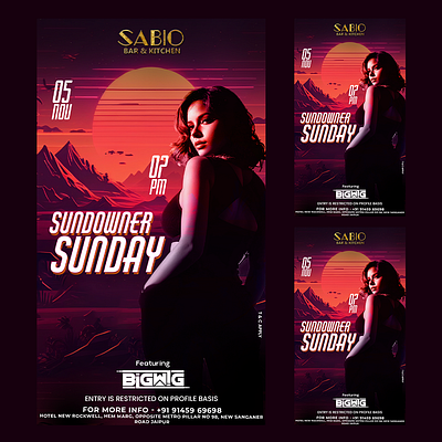 SUNDOWNER SUNDAY, SUNDAY PARTY FLYER FOR CLUB neonflyer