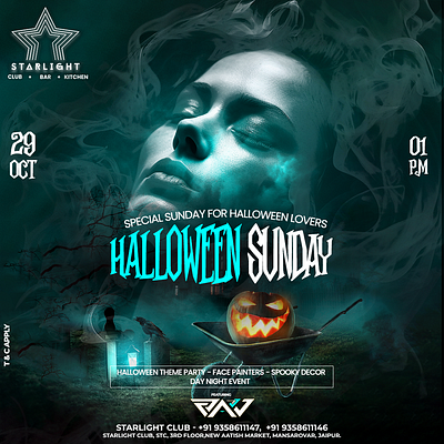 HALLOWEEN SUNDAY NIGHT PARTY FLYER abstractcultureflyer