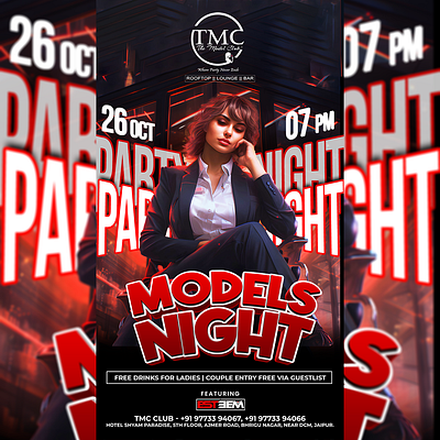 MODEL NIGHT PARTY FOR CLUB EVENT FLYER feelthemusicflyer