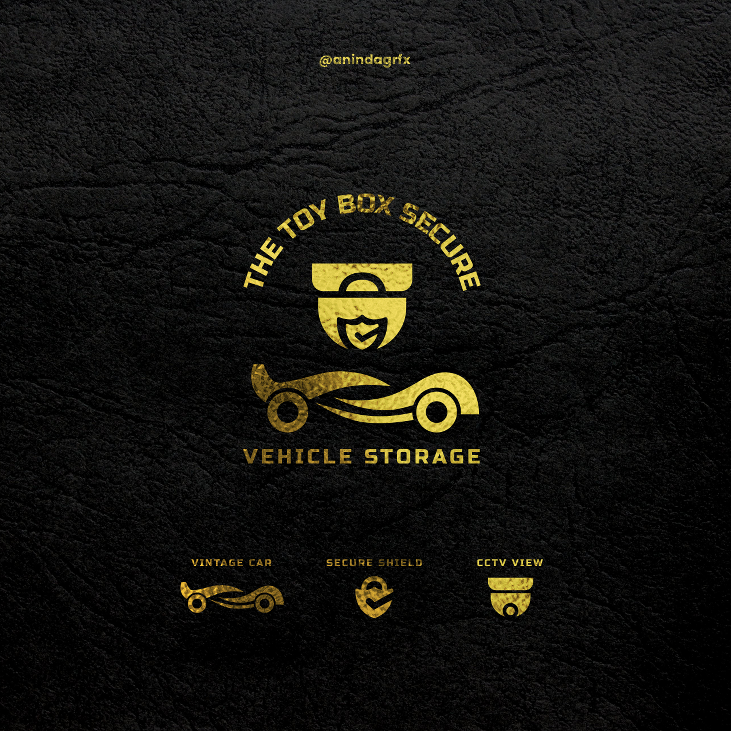 Vehicle Storage and security logo design abstract logo branding car logo clean design golden graphic design logo logo design logomark modern logo security logo vehi vehicle storage logo