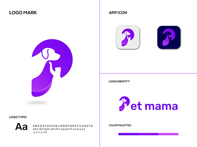 Pet mama Logo Design, Vet Logo, Pet Logo cat letter p logo logo design modern logo pet pet logo design vet logo