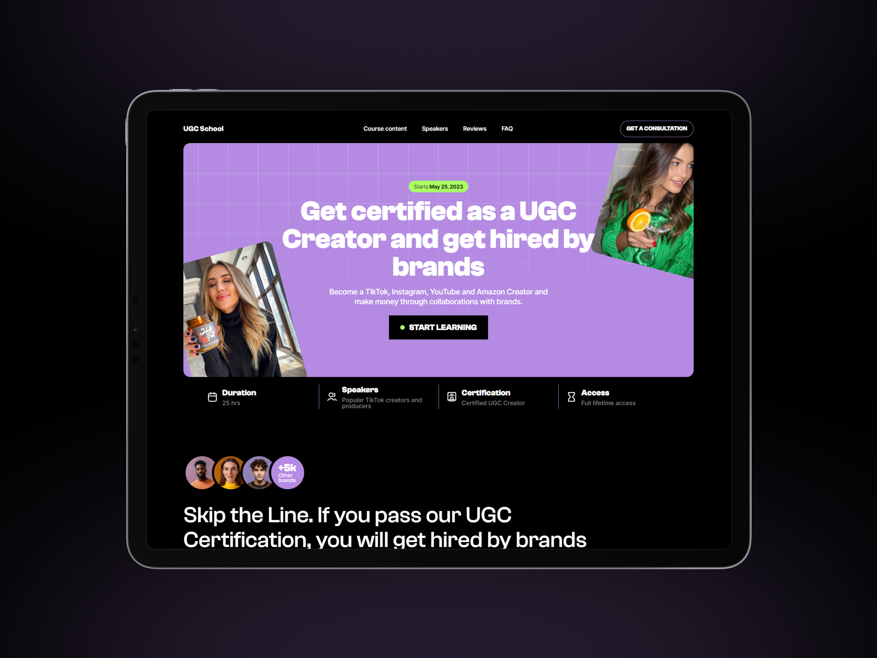 UGC School — Website design ui ux web design webflow website