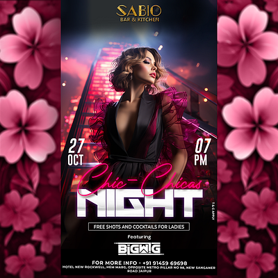 CHIC CHICAS NIGHT PARTY FLYER neonflyer