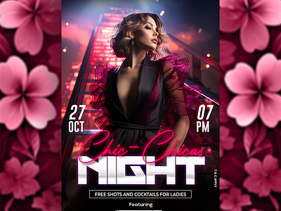 CHIC CHICAS NIGHT PARTY FLYER neonflyer