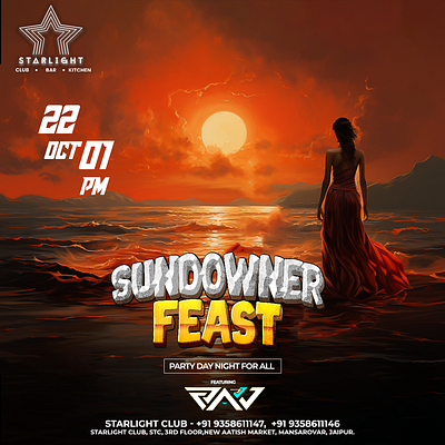 SUNDOWNER FEAST CLUB NIGHT FLYER neonflyer