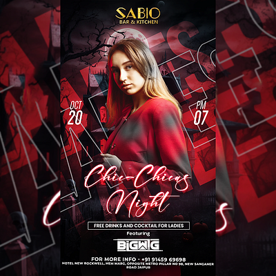 CHIC CHICAS NIGHT PARTY FLYER basseventflyer