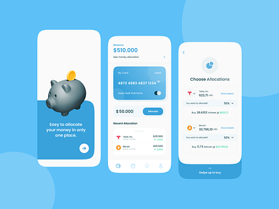 Money Allocation App UI Design animations figma prototype uiux design user research