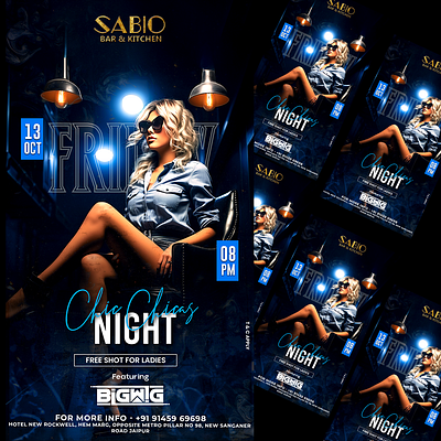 FRIDAY CHIC-CHICAS NIGHT PARTY FLYER feelthemusicflyer