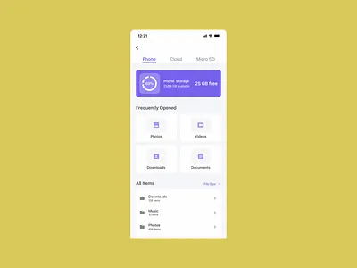 File Manager App file manager app ios minimal mobile app design mobile ui ui ux
