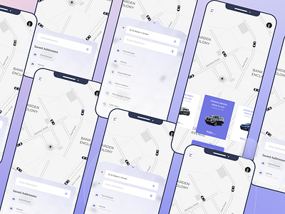 Online Cab Booking App Design animations app design figma modern design uiux design