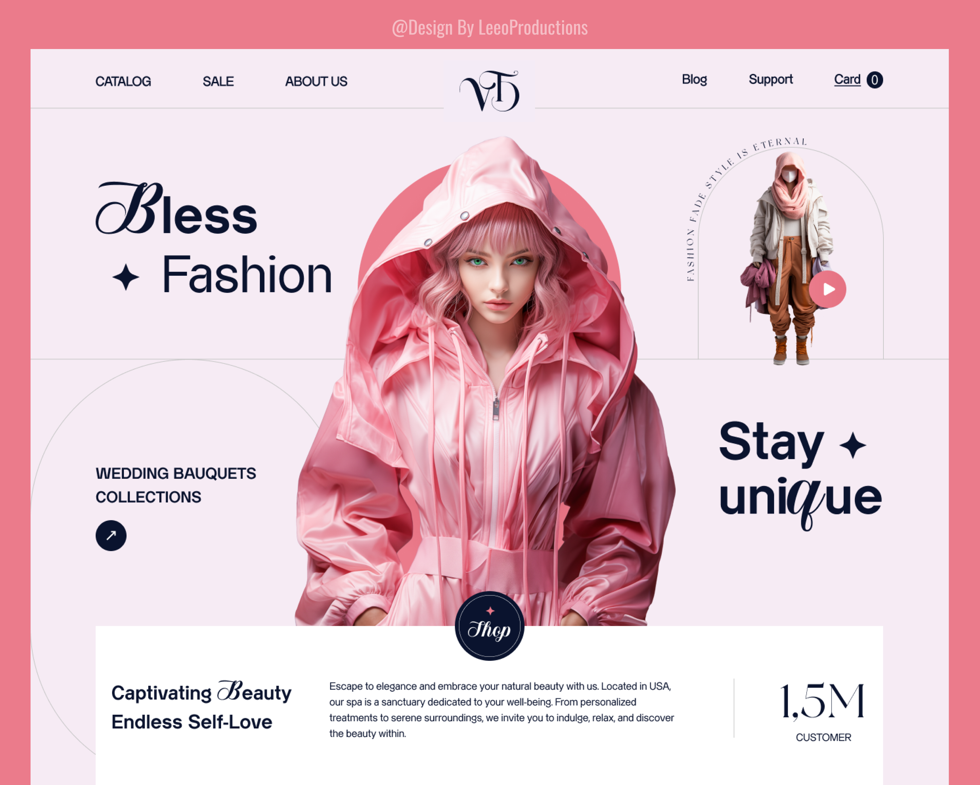 Fashion concept design fashion fashion concept graphic design layout pink ui web website