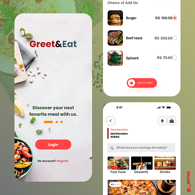 #Day3 Food app UI design graphic design ui