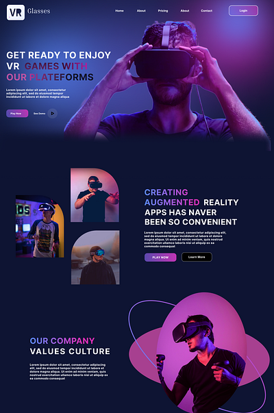 VR Glasses | Landing Page Design design designer landing ui