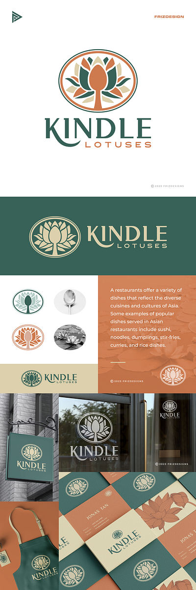 Kindle Lotuses food logo lotus luxury restaurant