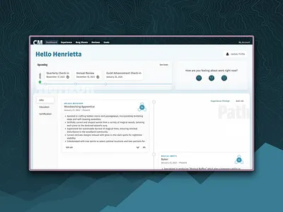 Career Minder front end development product design visual design web app