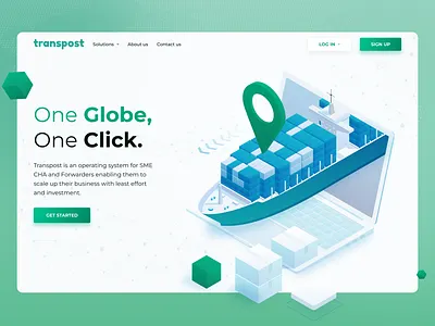 Engaging Web UI for Transpost cargo ui freight ui gradient homepage illustration illustrative website shipping ui ui ui design user interface ux
