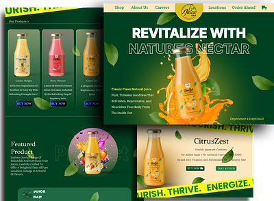 "Zestful Sips: A Refreshing Juice Website Design" daily ui graphic design ui ui ux web design