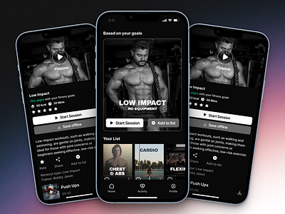 Fitness Trainer App Exploration app design fitness fitness app fitness trainer app mobile app ui mobile ui