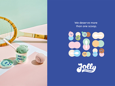 Jolly Ice Cream Branding Design branding cute dessert fun branding gelato ice cream ice cream box jolly joyful packaging scoop softserve sweet