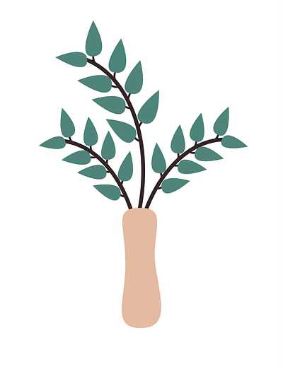 Minimal aesthetic plant with vase illustration aesthetic branding design icon illustration minimalistic illustration simple illustration ui
