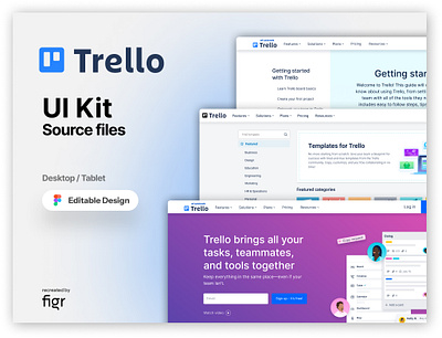 Trello Web UI (Recreated) branding design figma free freelance kit monday.com product project software tasks teams template trello ui ui ux ux web dwsign webapp website