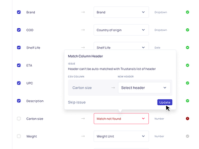 Rejected Idea: Column Mapping b2b column csv mapping workflow