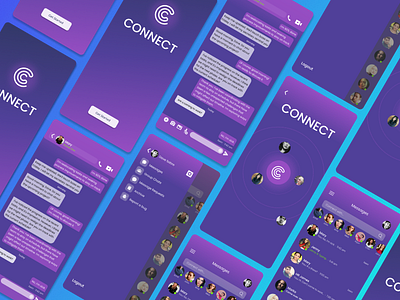 Connect - Online Messaging App Design Concept by Joash branding dailyui dailyuichallenge design graphic design illustration ui uiux ux