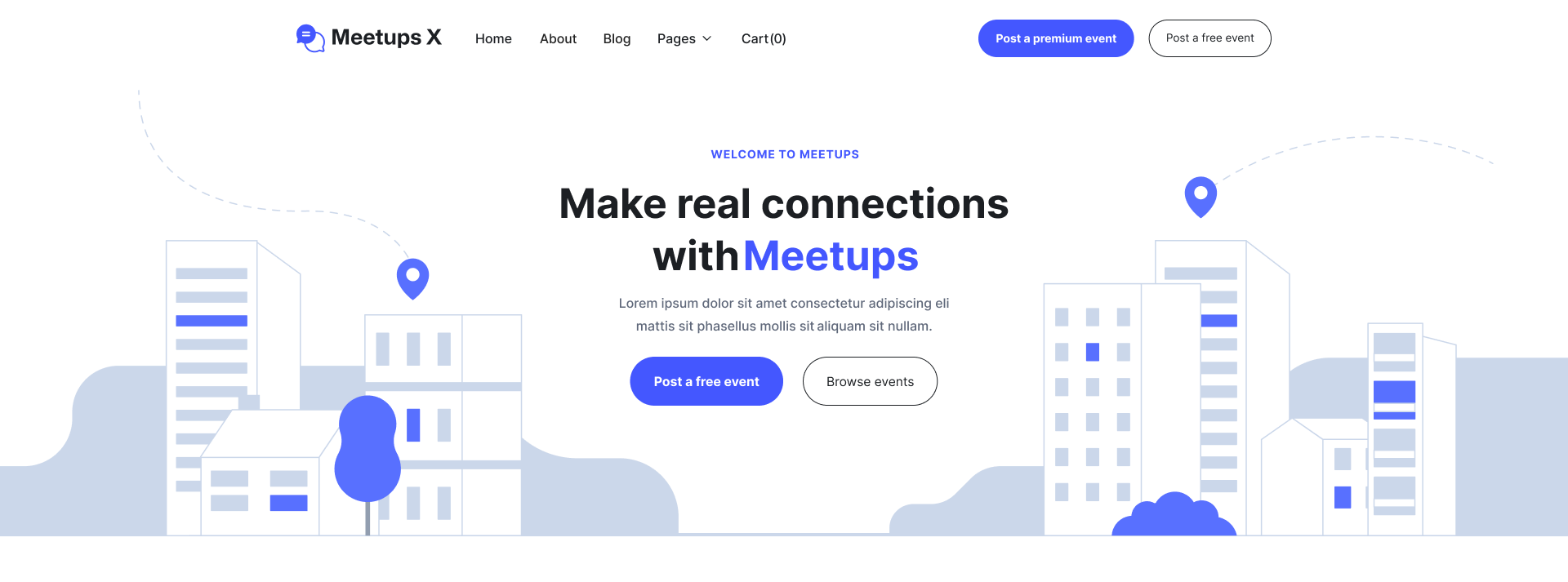 MeetupsX - Find Upcoming Events booking branding events illustration management saas ui website